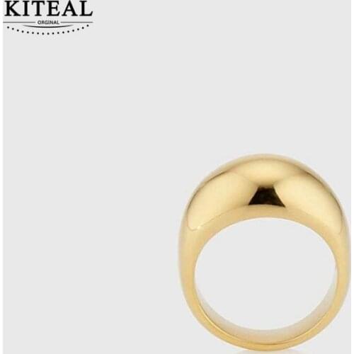 KITEAL floating charms 18KGP Gold Filled size 6 7 8 Goddess Toe Ring smooth arc curve camber men ring luxury