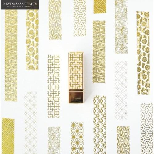 Gold Foil Washi Tape Japanese Kawaii Scrapbooking Tools Masking Tape Christmas Photo Album Diy Decorative Tapes School Supplies