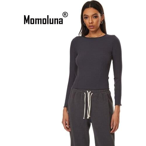 Женские базовые футболки Momoluna China At AliExpress