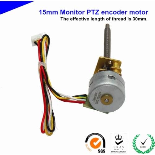 Monitor PTZ 15mm With encoder All metal gear stepper motor 15BY Micro-angle M3*0.5 Screw thread shaft motor 50:1