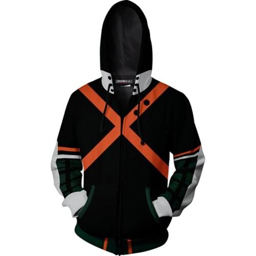 My Hero Academia Boku no Hero Academia Hoodie Bakugo Katsuki Cosplay Hoodie Sweatshirt 3D Printed Long-Sleeve Hooded Hoodies