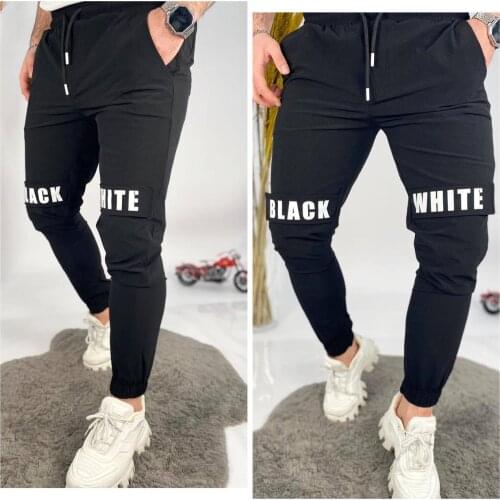 Men casual pants plus size men solid color multi-pocket drawstring ankle tie cargo pants trousers summer warm weight pants