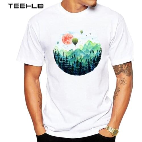 New Arrivals 2019 TEEHUB Cool Mens Fashion Round scape Design T-Shirt Short Sleeve O-neck Tops Hipster Tee