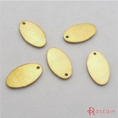 Wholesale 50 pieces 13*8*0.8mm / 100 pieces 9*6*0.8mmmm No Plated Color Oval Brass Blank Logo Tag Diy Findings (JM7116)