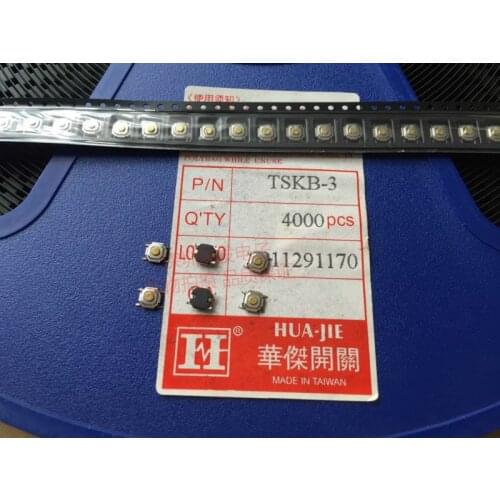 Original new 100% import TSKB-3 light touch switch liquid crystal patch 4*4*1.5 car stereo button switch waterproof copper