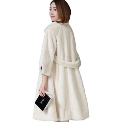 Mink Fleece Long Coat Overcoat Womens Fashion Fur Parker Coats Woman Plus Size 4XL Loose Winter Warm Jacket Female Clothes