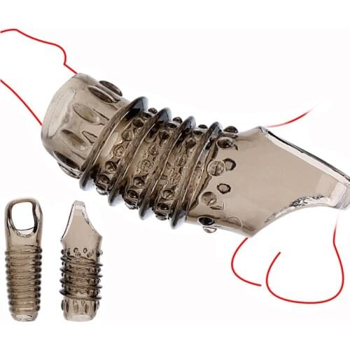 Penis Extender Sleeve Condoms Reusable Silicone Cock Ring Penis Enlargement Delayed Ejaculation Sex Toys For Men Intimate Goods