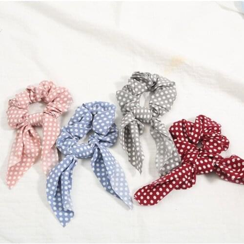 Women Ponytail hair ties Elastic Hair Rope Hair Ribbons for Women Hair Bow Ties Scrunchies Hair Bands Print Ribbon Hairbands