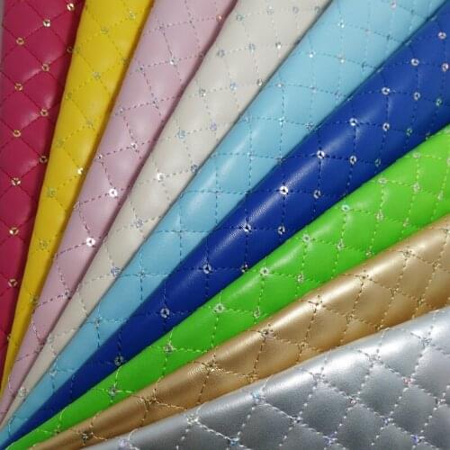 1PC 21X29CM Synthetic Leather, Cuero Sintetico Embossed Plaids with Sequines For Making Bows Accessories R091