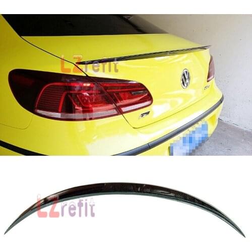 For Volkswagen Passat CC Sedan 4-Door 2008-2012 V style Carbon Fiber rear boot Wing Spoiler Wing Trunk Lip Boot Cover