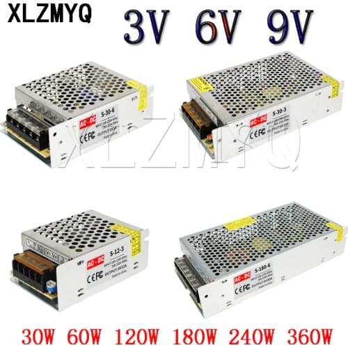Lighting Transformer AC110V-220V to DC 3V 6V 9V Power Supply Adapter 2 3 4A 5A 10A 15A 20A 30A 50A 60A LED Strip Switch Driver