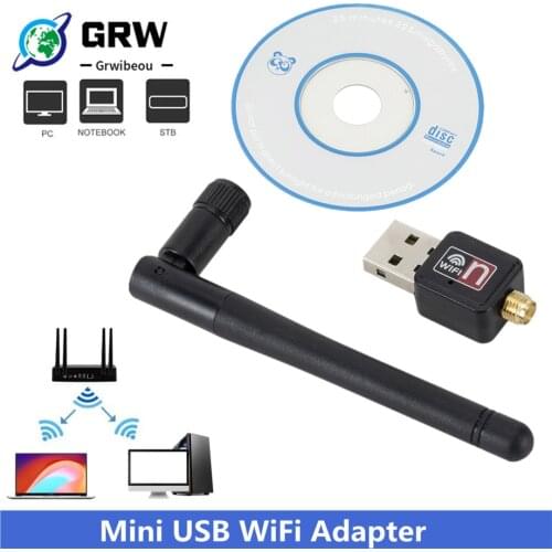 GRWIBEOU USB Wifi Adapter 150Mbps 2dB Antenna Network Lan Card PC Wi-fi Receiver Wireless Portable hot sale