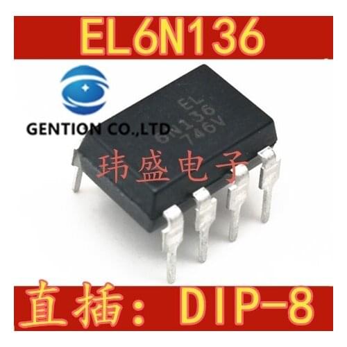 10PCS High-speed optical coupling EL6N136 6N136 DIP-6 in stock 100% new and original