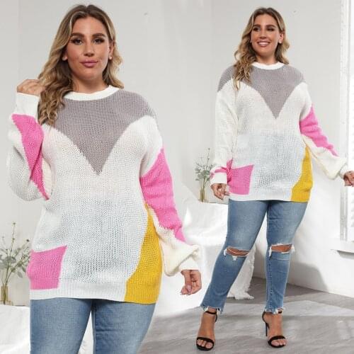 Womens large Sweater Oversized Pullovers Women Winter O-Neck Loose Long Sweaters Streetwear Warm Outerwear 2021