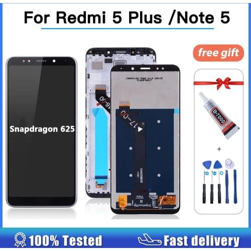 For Xiaomi Redmi 5 Plus LCD Display Touch Screen 100% New 5.99" Digitizer Assembly frame Replacement Accessory For Redmi 5 Plus