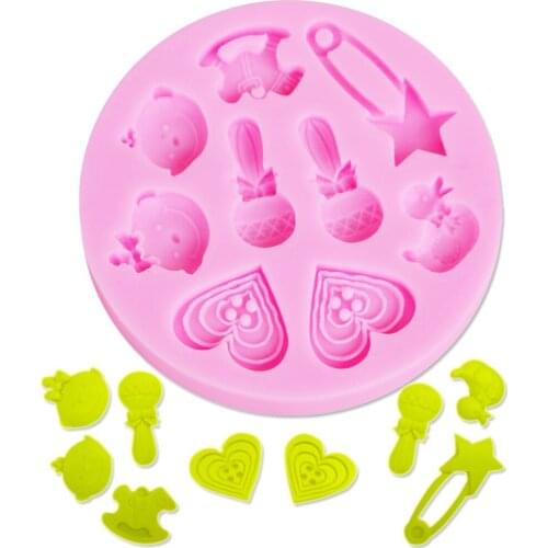Sophronia Baby Trojan Pin&Boy / Girl / Microphone 1pcs UV Resin Silicone Mold Flowers Expoxy Charms Pendant For DIY Jewelry M017