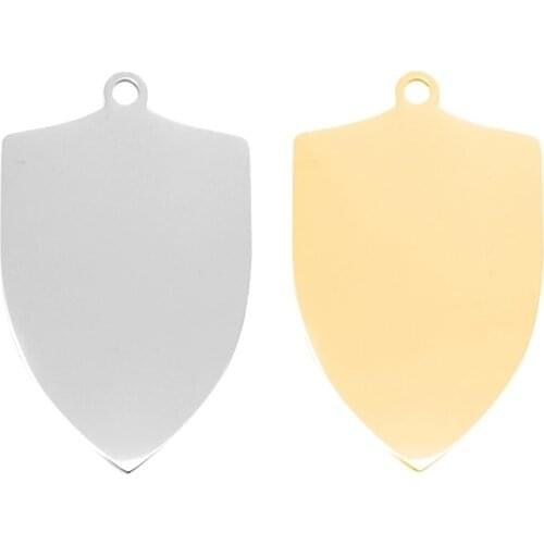 100% Stainless Steel Military Plate Pendant Blank For Engrave Gold/Silver Color Metal Shield Tag Mirror Polished Wholesale 10pcs