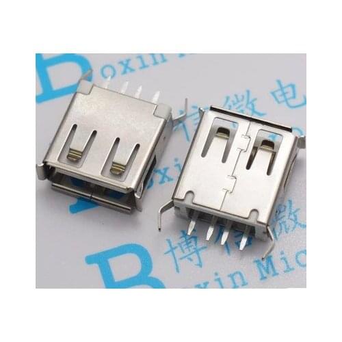 100pcs Toggle Switches AF 13.0 clubfoot USB Socket 180 degrees vertical line vertical USB AF Female 13.0