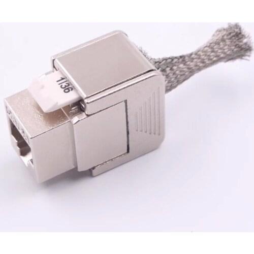20pcs New design zinc alloy 10G 180degree FTP toolless cat6a rj45 shielded keystone jack FTP cat6/6A/5e Toolless Keystone Jack