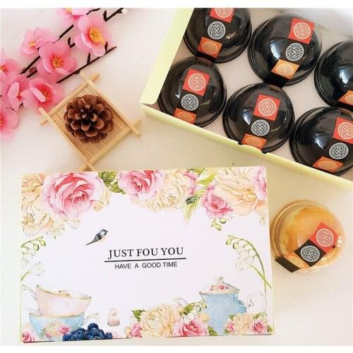 300pcs feather egg yolk crisp packing box moon cake box Cranberry cookies box