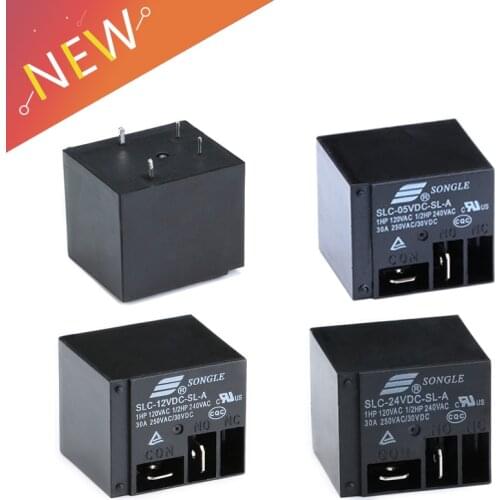 5PCS/lot Power relays SLC-12VDC-SL-A SLC-24VDC-SL-A SLC-05VDC-SL-A 5V 12V 24 30A T91 HF2100 4PIN A group of normally open