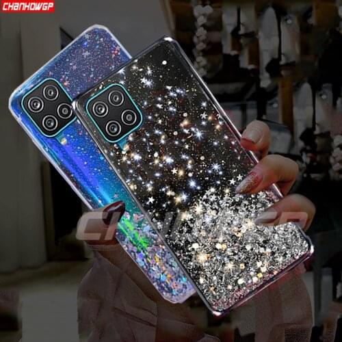 Bling Silicone Case For Samsung Galaxy A12 A02 A02S A32 A42 A52 A72 Glitter Soft TPU Cover For Galaxy A32 A52 A72 4G 5G Bumper