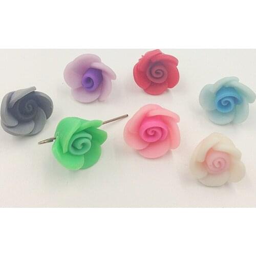 15MM 50Pcs/pack Mix Colors " No Leaf Peach Blossom " Polymer Clay Bead Loose Beads Jewelry Beads