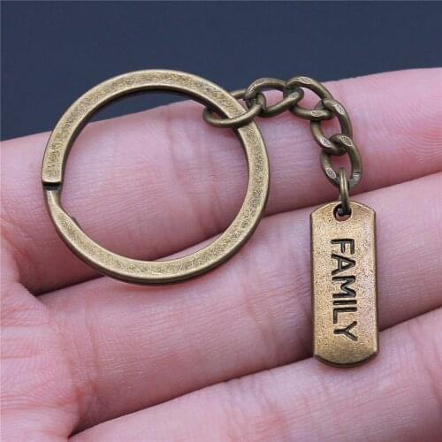 1 Piece Keychain Bronze Plated Rectangle Tag Key Chain Ring Key Chain Women Key Chain Ring Key Chain Women