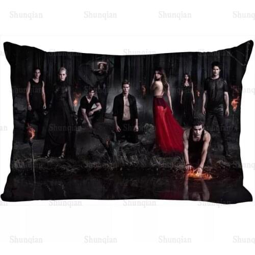 Vampire Diaries Pillowcase 45x35cm(One Side)Rectangle Zipper Pillow Case Bright Print For Wedding Decorative Pillowcase Cover