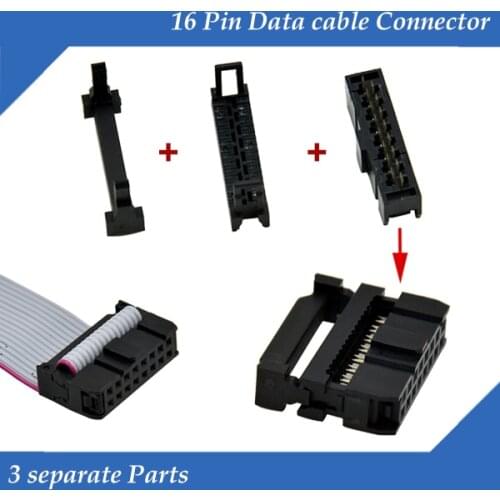Black color 3 separate parts 16Pin LED Display Screen Cable Connector