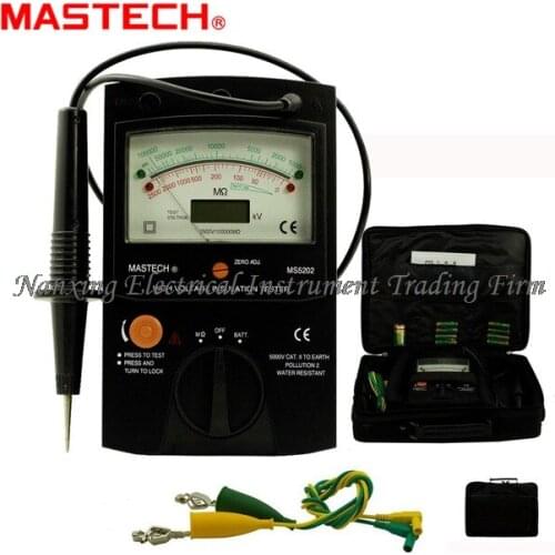 FAST SHIPMENT MASTECH MS5202 100000Mohm Digital Analog Insulation Tester tramegger high voltage insulation tester