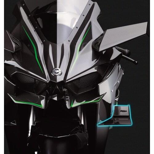 Carbon Fiber Winglets Air Deflector fit for KAWASAKI NINJA H2 H2R original 1:1