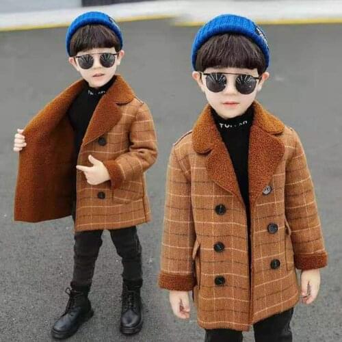 Age For 18M-8 Year New Children Baby Boys Coats Jacket Warm Winter Turn-down Kids Outwear Casual Plus Velvet Windproof Jackets