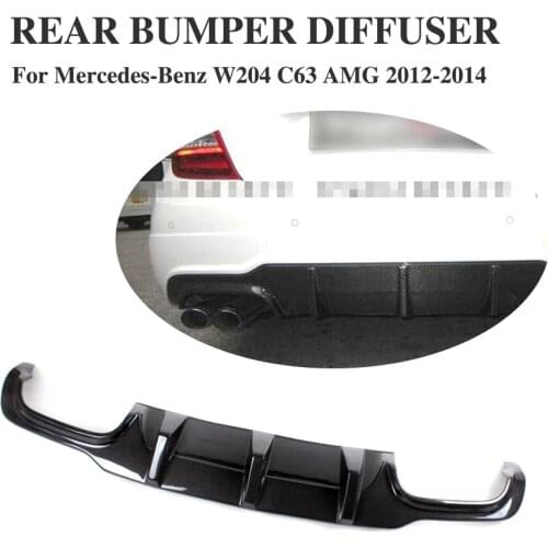 Carbon Fiber Rear Bumper Diffuser Lip Spoiler For Mercedes Benz W204 C63 AMG C300 Sport 2012 2013 2014