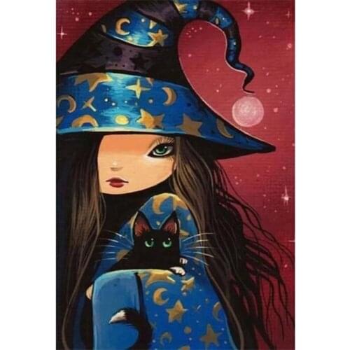 DIY 5D Mosaic Resin Girl Animal Full Drill Round Diamond Painting Kit Rhinestone Drawing for Room Decor Driopshipping