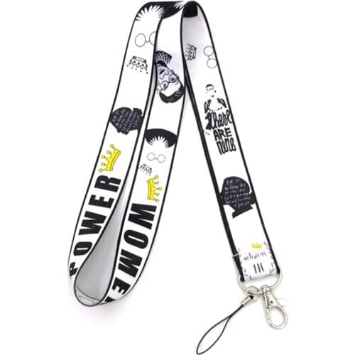 Feminist Ruth Bader Ginsburg Lanyard for Keys Card Badge Holder Mobile Phone Straps Neck Strap Keychain Hang Rope Ribbon Keycord