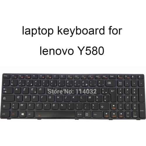 Backlight keyboard for lenovo Y580 Y590 Y580NT y510 Y510P Y570 FR French black laptop KB gray frame accessories part 25207389