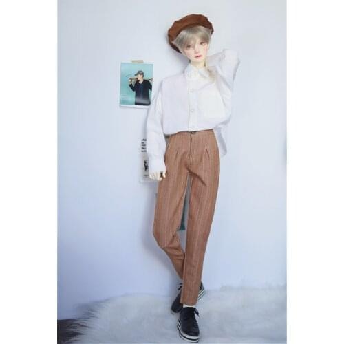 BJD dolls pants plaid nine cent pants fashion versatile small leg pants 2 colors into 1/4&1/3& uncle size doll accessories