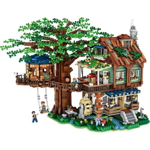 LOZ Architecture Tree House Mini Building Blocks Assembled Puzzle Toy Scene Model Adult Parent Child Activities Modular Bricks