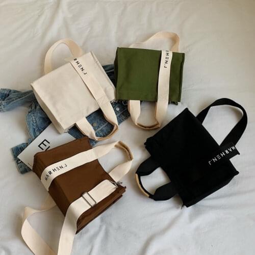 Creative New Canvas Tote Bag Womens Casual Large-capacity One-shoulder Messenger Handbag Square Letter Purses Crossbody Large