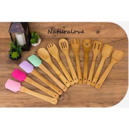 12 piece Bamboo Kitchen Set Spoon