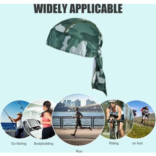 Summer Sunscreen Bandana Hat Print Quick Drying Cycling Cap Breathable Headscarf Adjustable Cotton Biker Hat Hood Headband