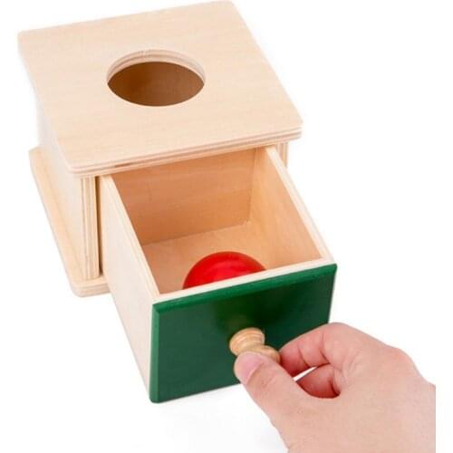 Infant Toddler Wooden Coin Ball Matching Box Montessori Tools for Baby Children 63HE