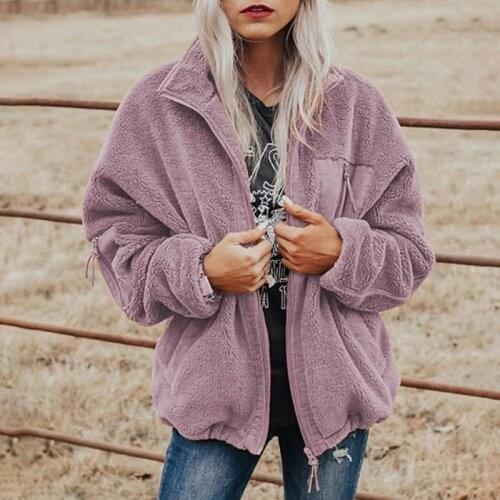 Fashion Woolen Jacket Women 2021 Winter New Long-sleeved Plush Loose Personality Warm Jacket Top