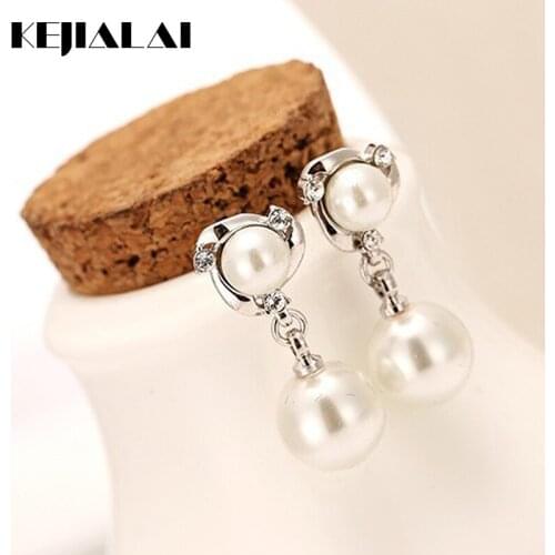 KEJIALAI Fashion Earrings High Quality Wild Tassel Double Pearl Earrings For Women LY-C1036