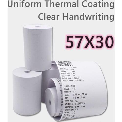 10 Rolls Thermal Register Shopping Mall Supermarket Convenience Store Hospital Receipt Card Machine Printing Paper 57*30mm