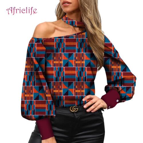 African Print Dresses Women Top Blouse Sexy Shirt Plus Size Clothing for Women 3XL 4xl 5xl 6xl Party Outfits WY780