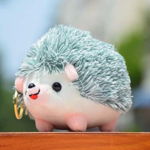 Plush Hedgehog Toys Key Chain Ring Pendant Plush Toy Animal Stuffed Anime Car Fur Gifts for Women Girl Toys Doll