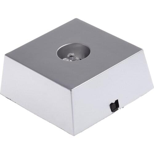 3 LED Colorful Light Crystal Figurine Display Stand