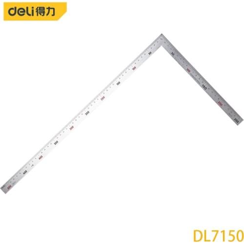 Deli DL7150 Square Steel Ruler Specification:250x500mm Stainless Steel Material Measuring Tool Used By Woodworkers, Electricians